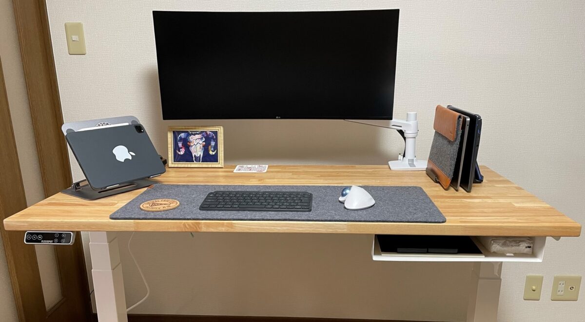 FlexiSpotの引き出し取り付け後