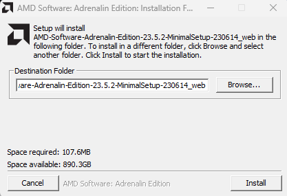 AMDのドライバーをインストール